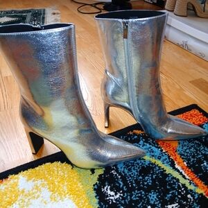 Silver Metallic Ankle Boots